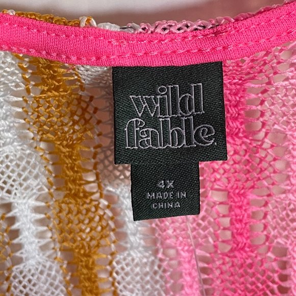 NWT Wild Fable PLUS Size Crochet Crop Tank Top Cover Up 4X - Picture 3 of 5